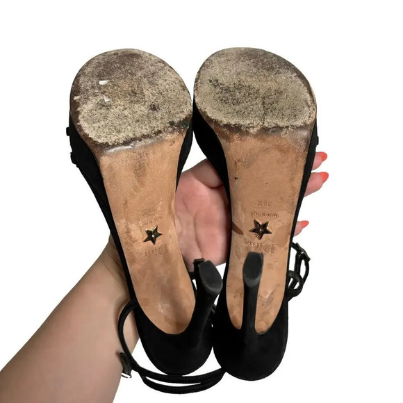 Dior Sunset Suede Heeled Sandal Black Size 8.5 - Picture 8 of 10